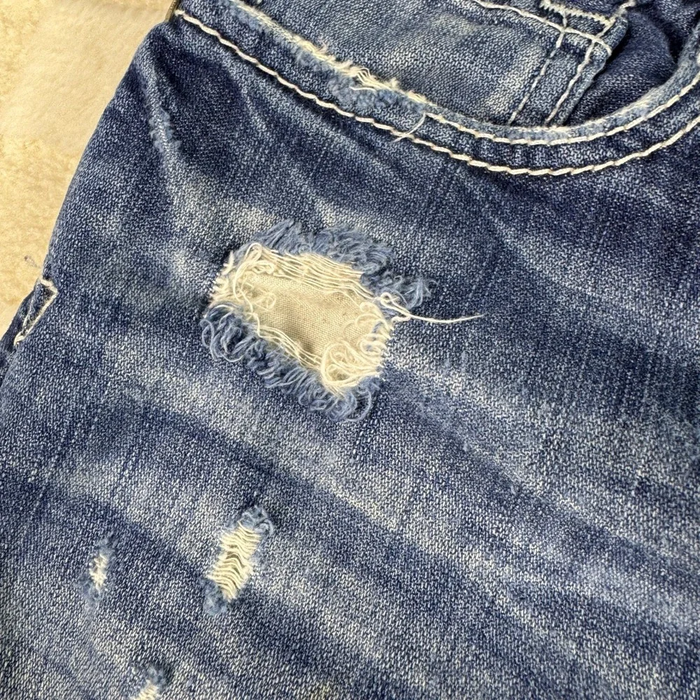 BKE Denim Mens Aiden Relaxed Bootcut Jeans Distressed Rips Size‎ 30R